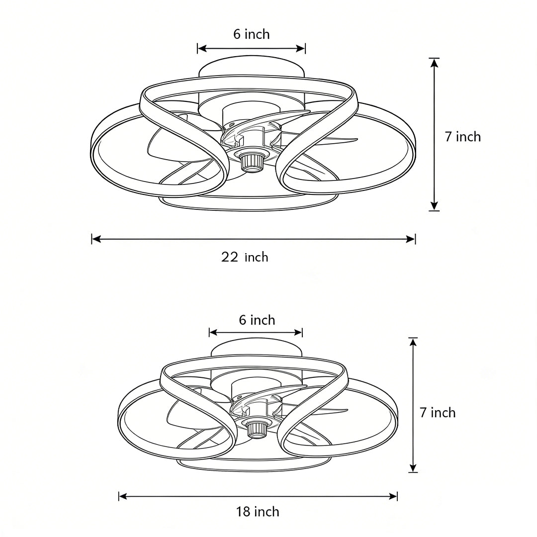 Flower Ceiling Fan with Light Modern LED Recessed Light