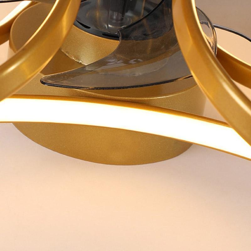 Flower Ceiling Fan with Light Modern LED Recessed Light