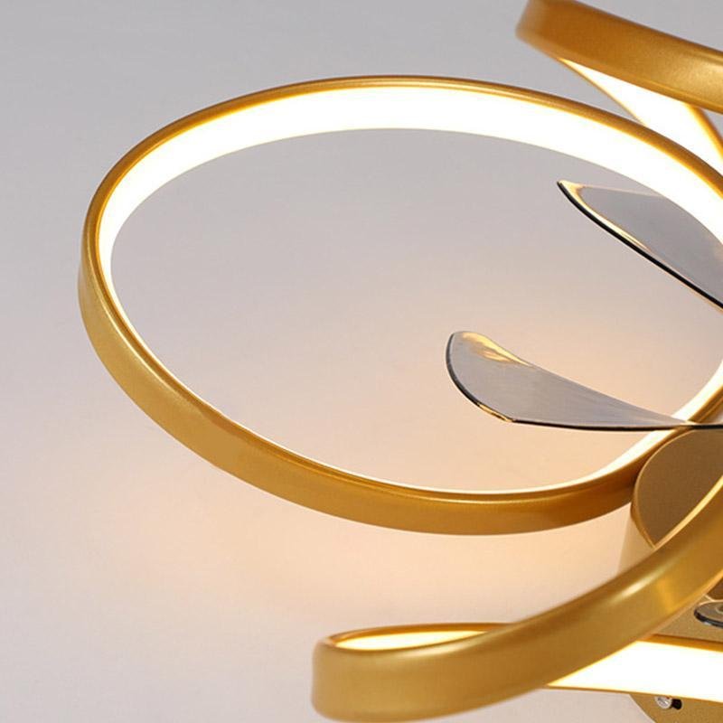 Flower Ceiling Fan with Light Modern LED Recessed Light