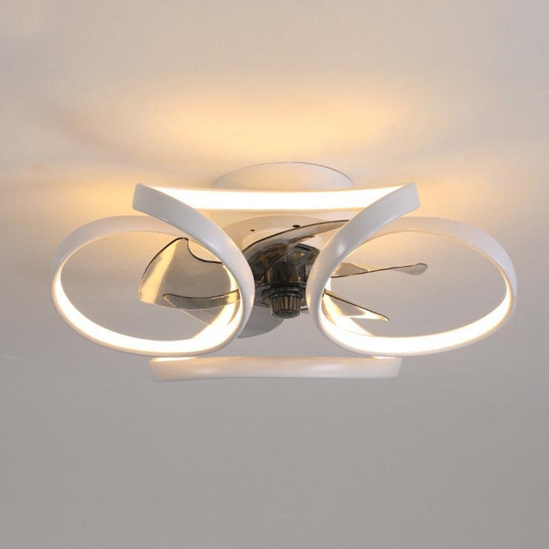 Flower Ceiling Fan with Light Modern LED Recessed Light