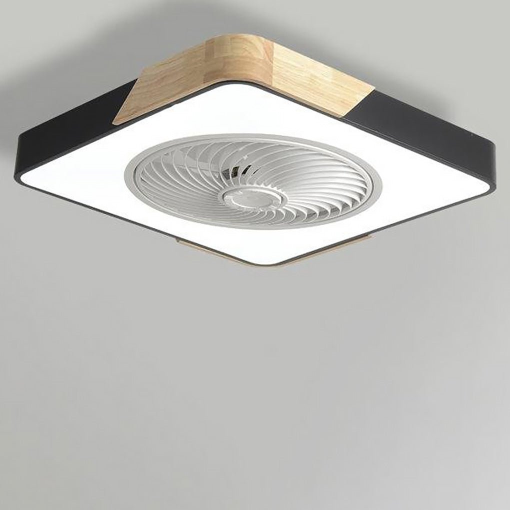 Flush Ceiling Fan with Light and Remote LED Bladeless Light