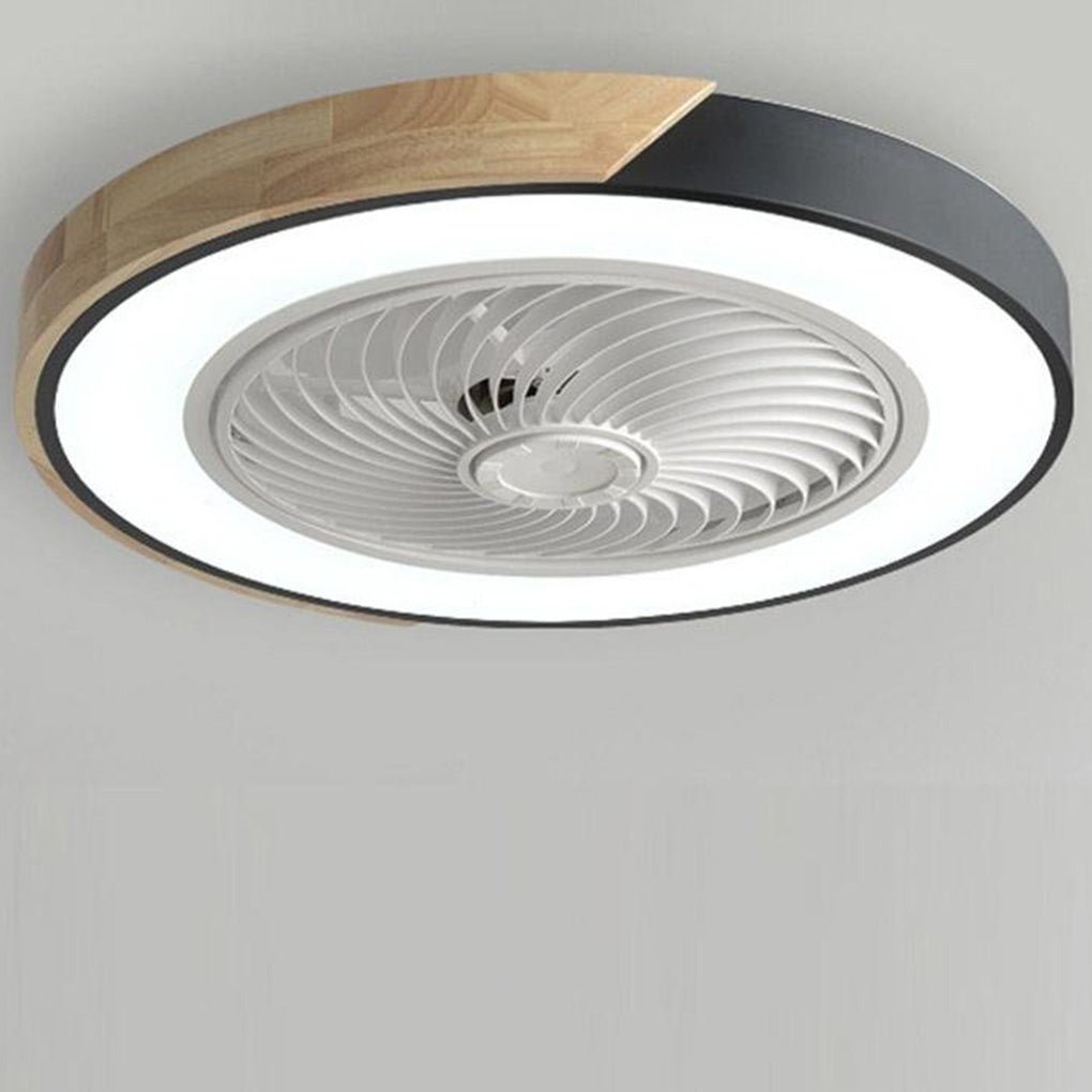 Flush Ceiling Fan with Light and Remote LED Bladeless Light