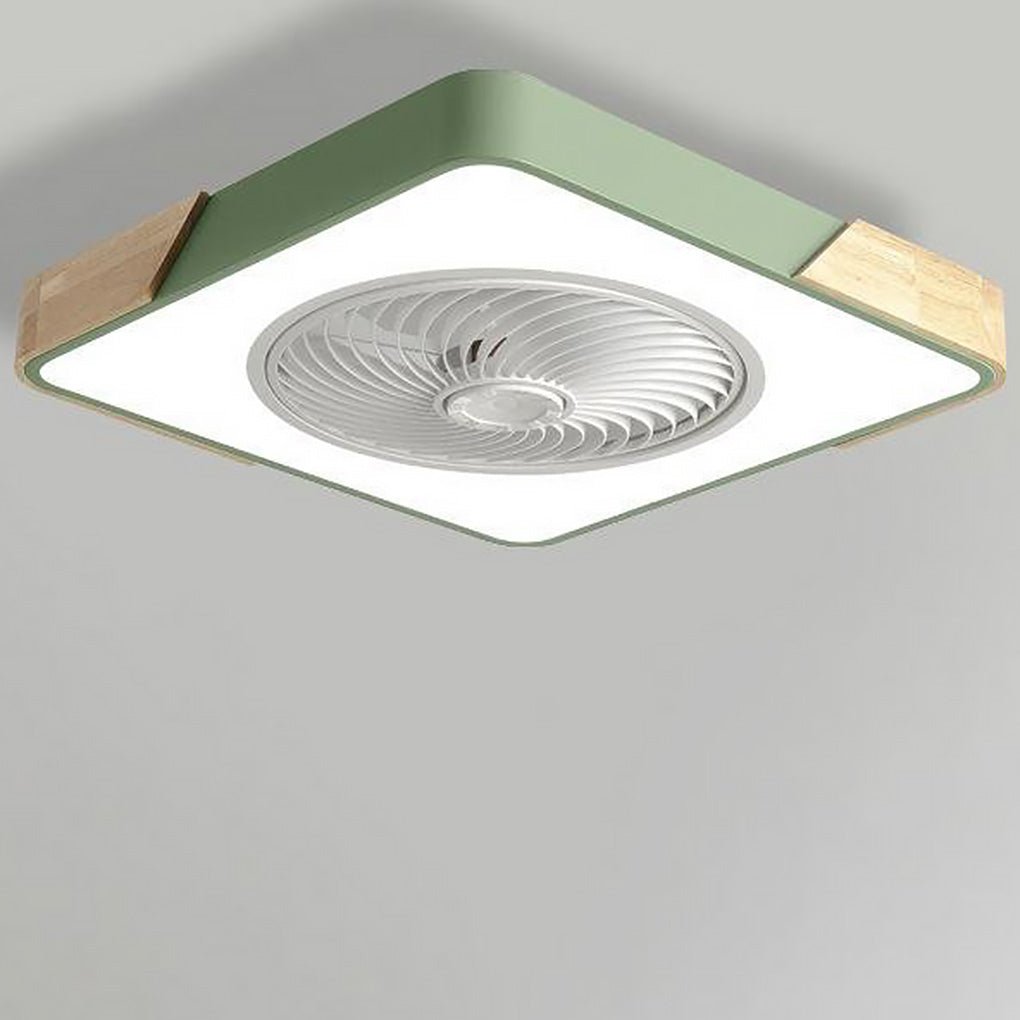Flush Ceiling Fan with Light and Remote LED Bladeless Light