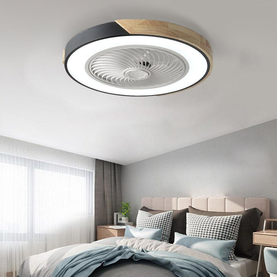 Flush Ceiling Fan with Light and Remote LED Bladeless Light