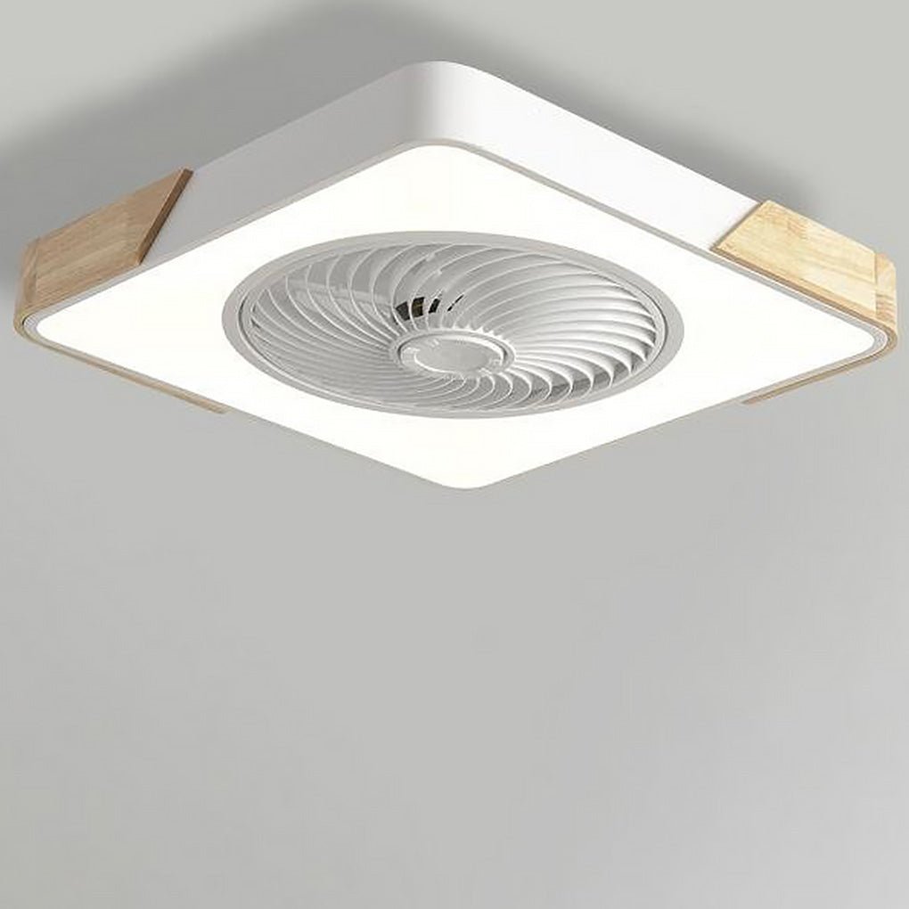 Flush Ceiling Fan with Light and Remote LED Bladeless Light