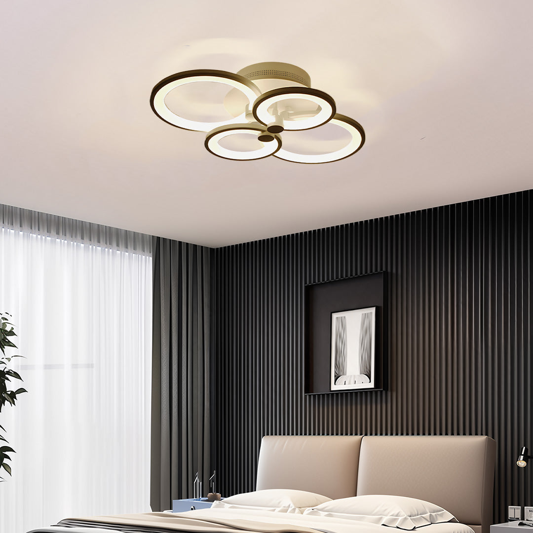Multi Ring Ceiling Lights Elegant Unique Overlapping Rings Lamp