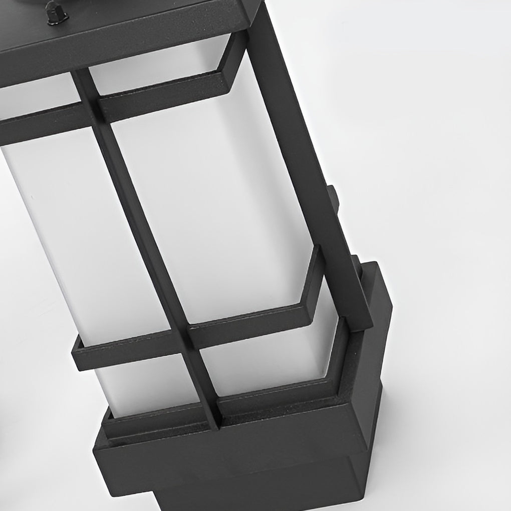 2 Head Outdoor Post Light Modern Black Waterproof Light