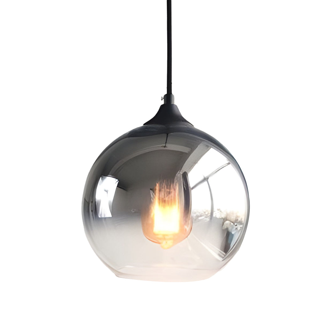 Glass Round Pendant Light Modern Single-Ball Ceiling Light