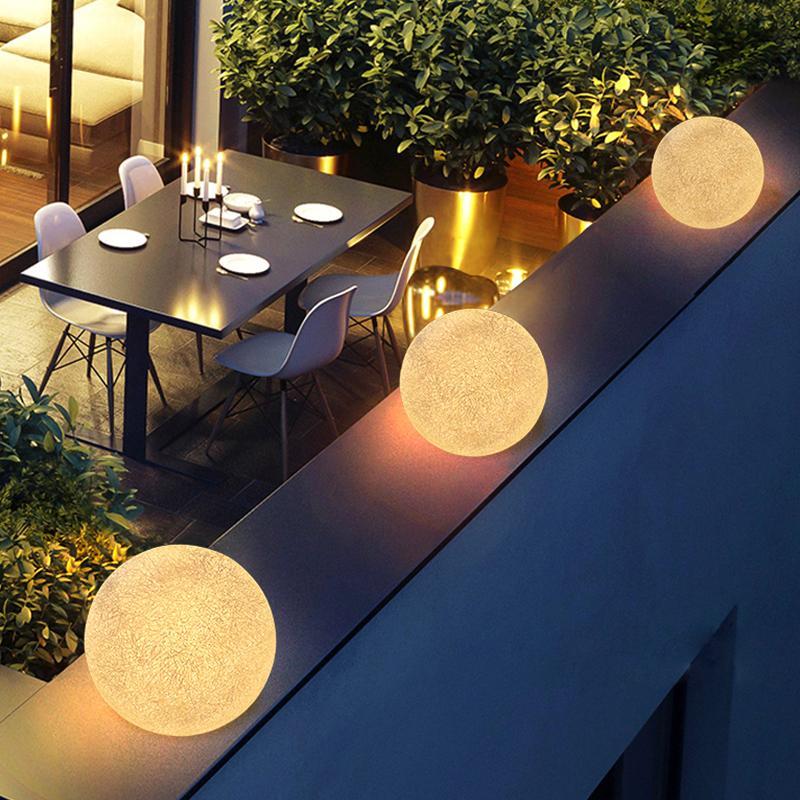 Globe Pillar Lights Modern LED Waterproof White Outdoor Light