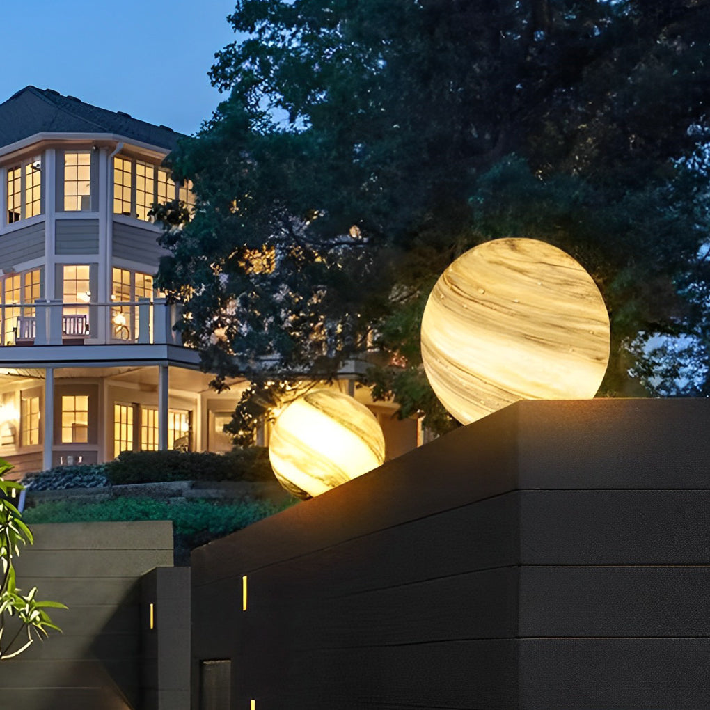 Globe Pillar Lights Modern Planetary Design Fence Lamp