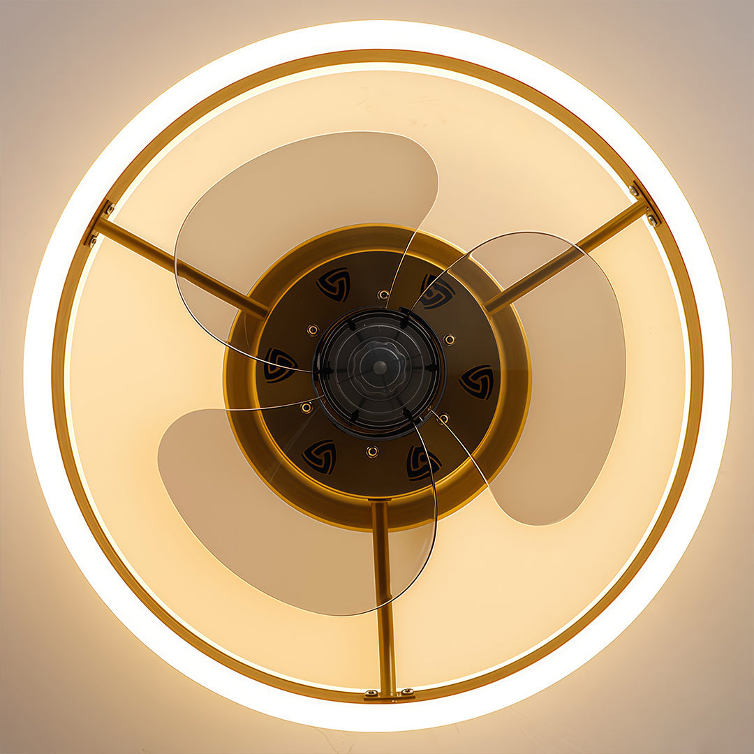 Gold Ceiling Fan with Light Dimmable Modern LED Light