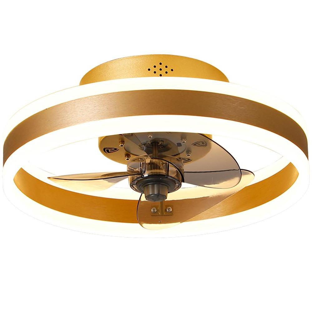 Gold Ceiling Fan with Light Dimmable Modern LED Light