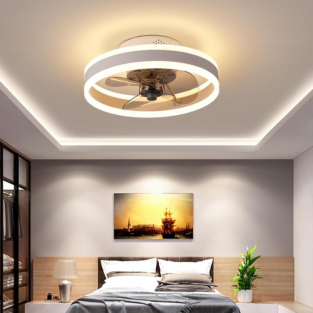 Gold Ceiling Fan with Light Dimmable Modern LED Light
