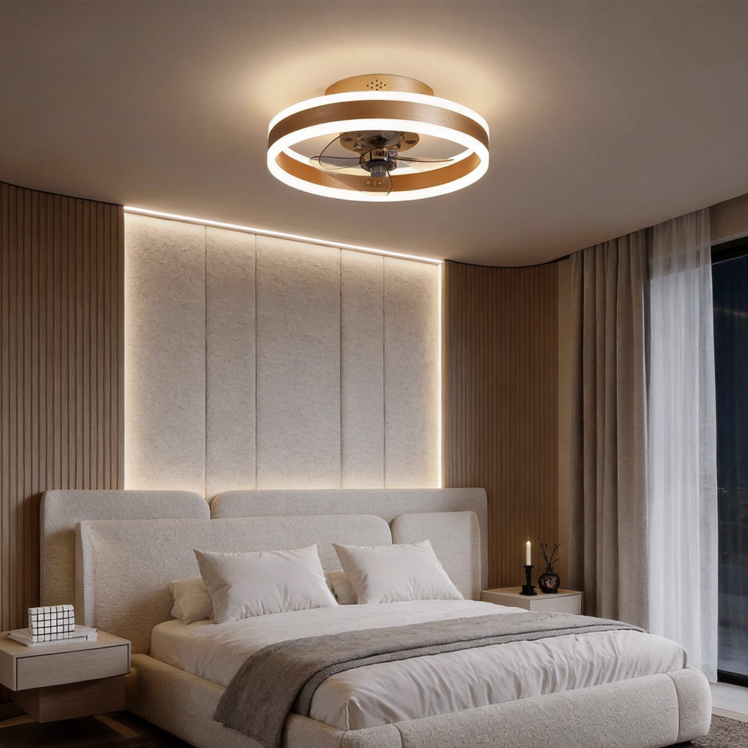 Gold Ceiling Fan with Light Dimmable Modern LED Light