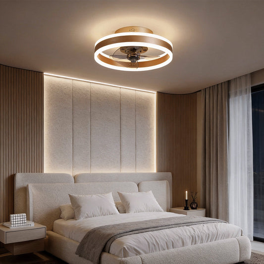 Gold Ceiling Fan with Light Dimmable Modern LED Light
