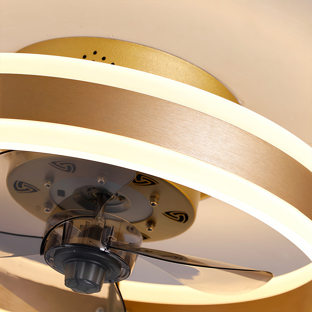 Gold Ceiling Fan with Light Dimmable Modern LED Light