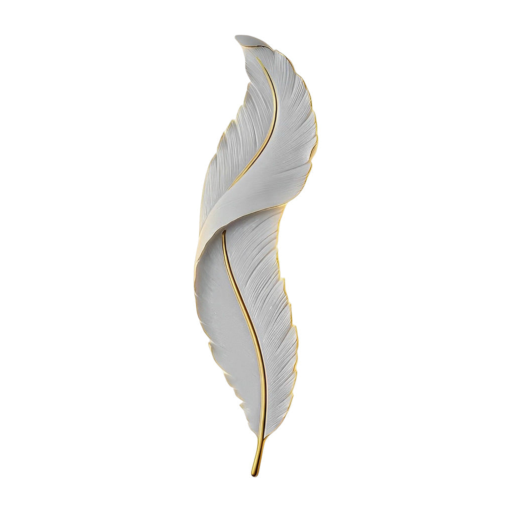 Feather Wall Light Modern Luxury LED White Resin Art Corridor Lamp