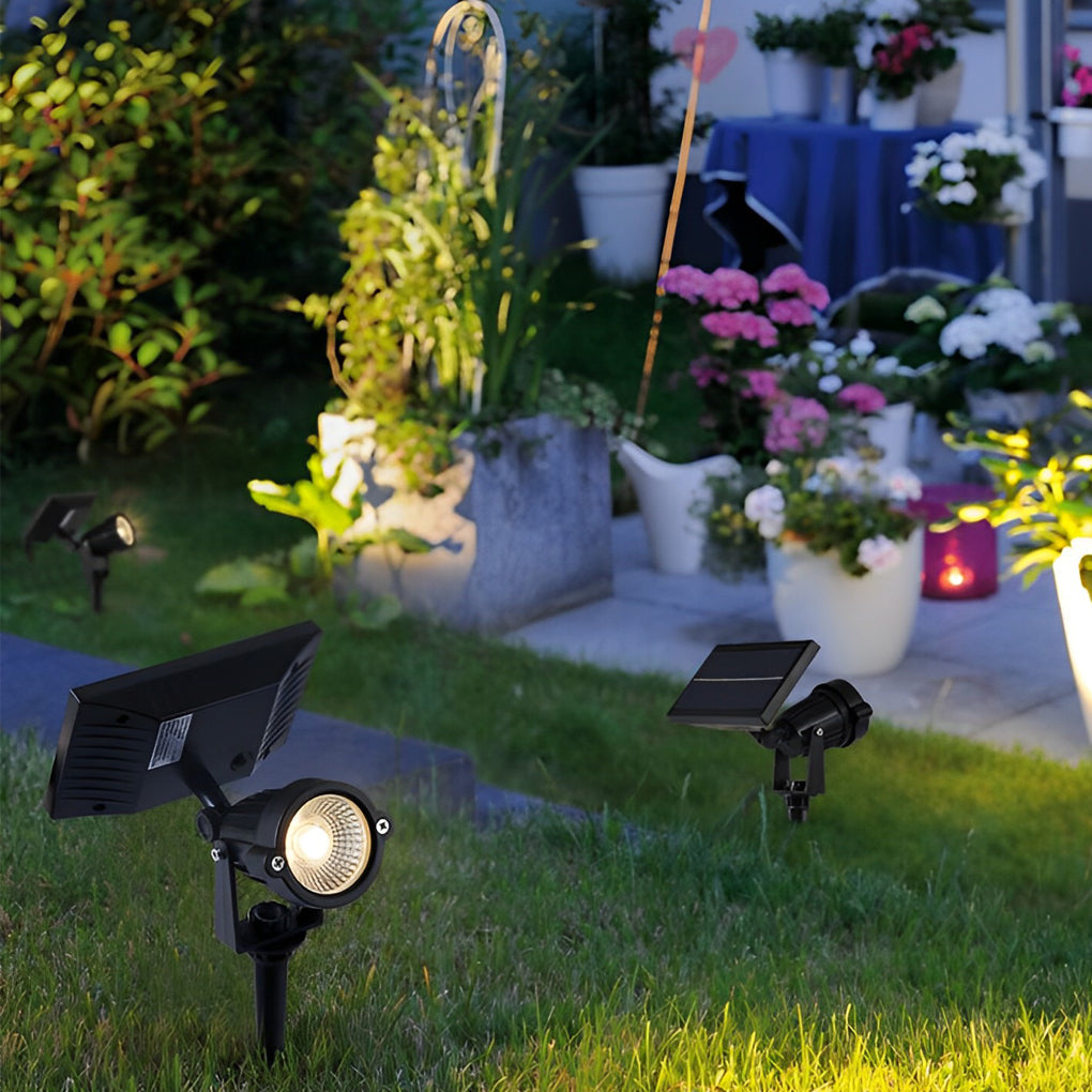 Ground Spike Solar Lights Adjustable LED RGB Waterproof Tree Spotlight