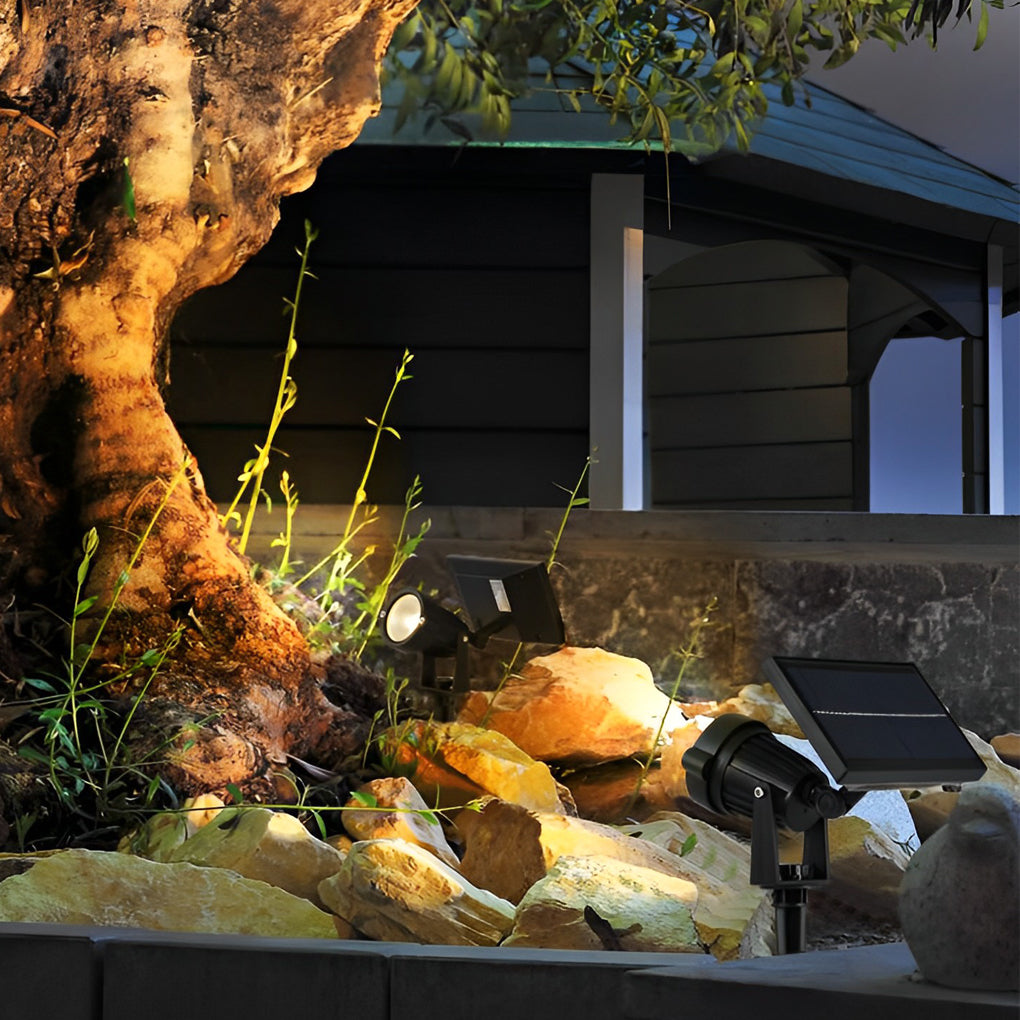 Ground Spike Solar Lights Adjustable LED RGB Waterproof Tree Spotlight