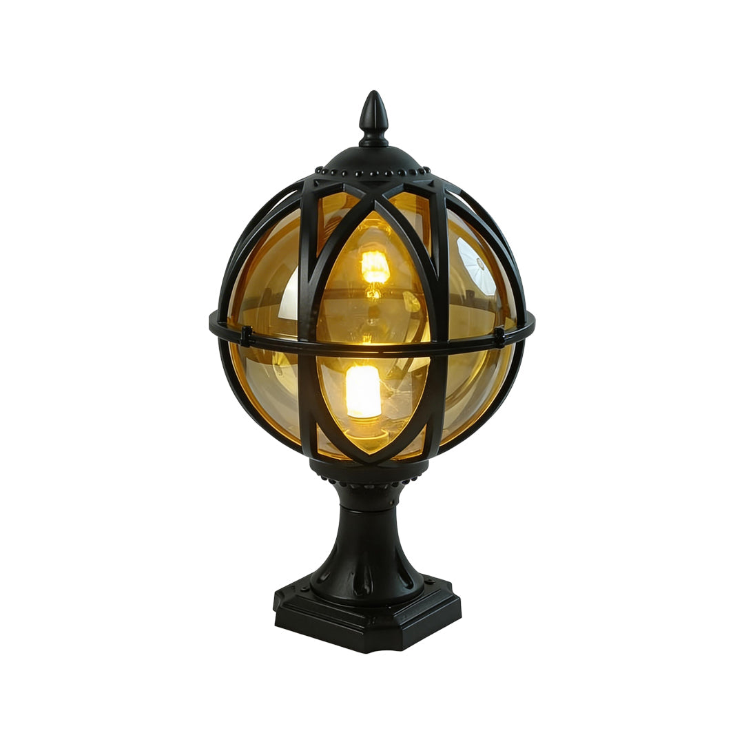Globe Pillar Lights European Glass Waterproof Outdoor Lamp