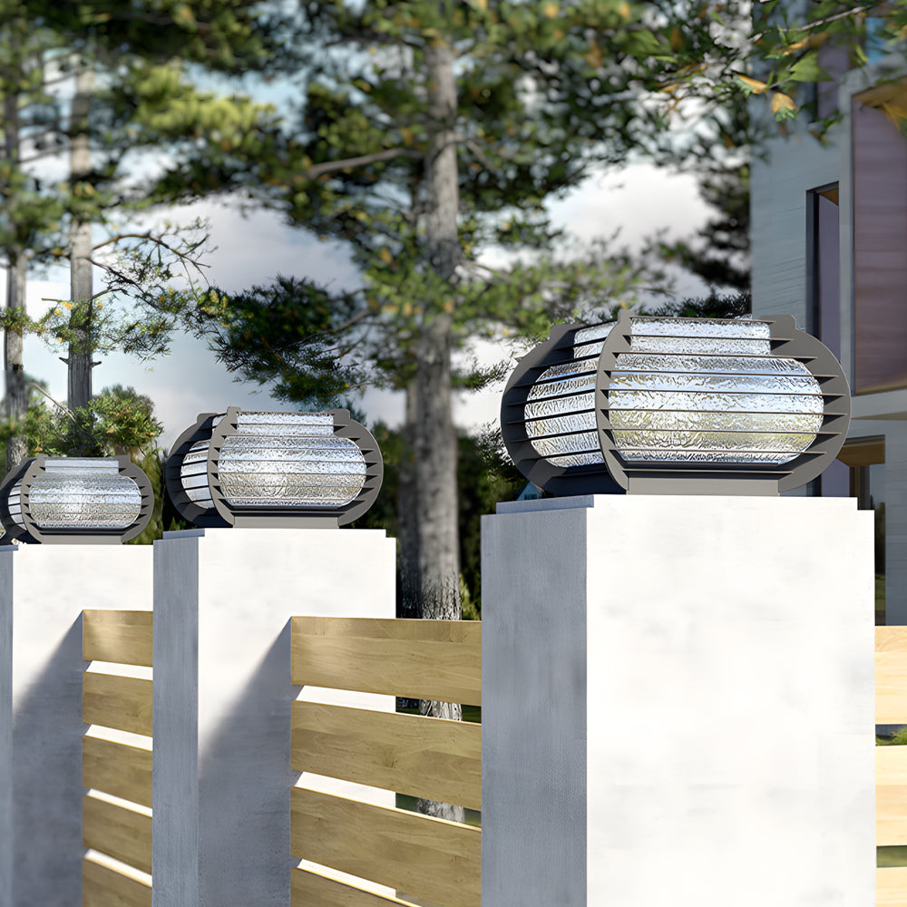 Lantern Pillar Lights Modern Black Grille Landscape Light