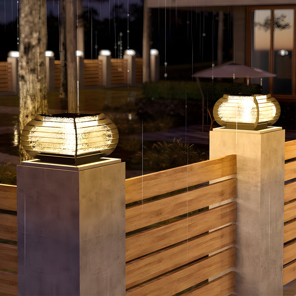 Lantern Pillar Lights Modern Black Grille Landscape Light