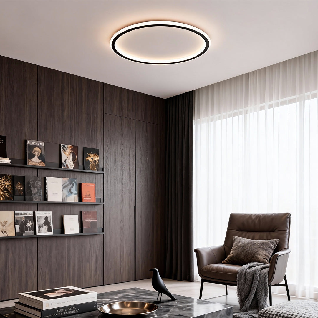 LED Circle Ceiling Lamp Simple Acrylic Metal Light
