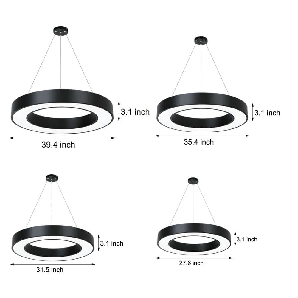LED Pendant Ring Ceiling Light Modern Metal Acrylic Light