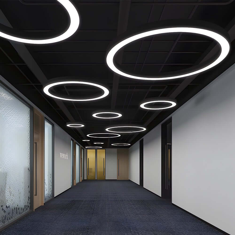 LED Pendant Ring Ceiling Light Modern Metal Acrylic Light