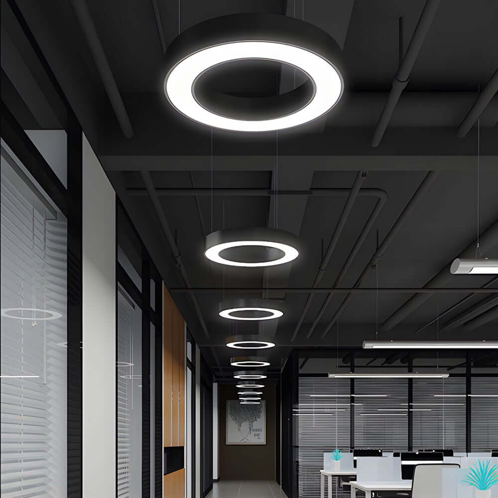 LED Pendant Ring Ceiling Light Modern Metal Acrylic Light