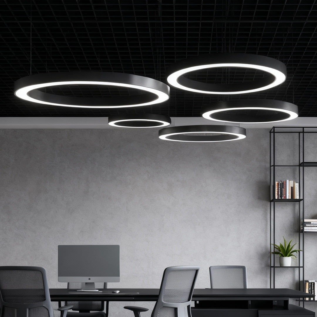 LED Pendant Ring Ceiling Light Modern Metal Acrylic Light