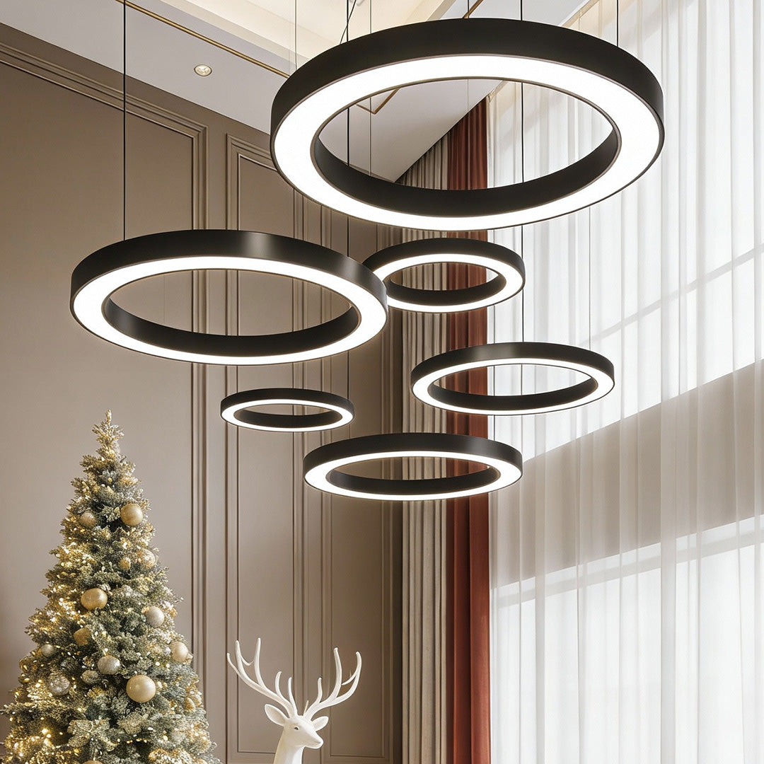 LED Pendant Ring Ceiling Light Modern Metal Acrylic Light