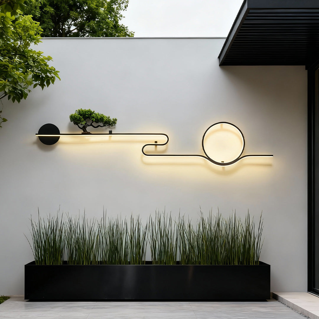 Outdoor Wall Lights Retro Tree Landscape Waterproof LED Wall Sconce