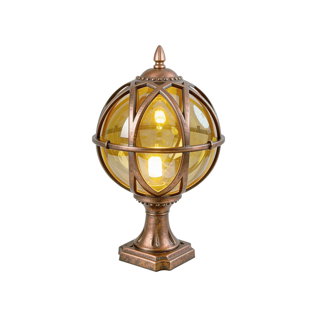 Globe Pillar Lights European Glass Waterproof Outdoor Lamp