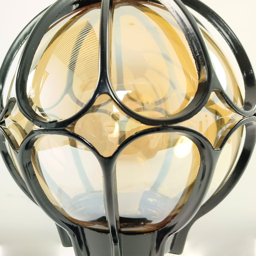 Outdoor Globe Pillar Lights Retro Glass Globe Copper Fence Post Light