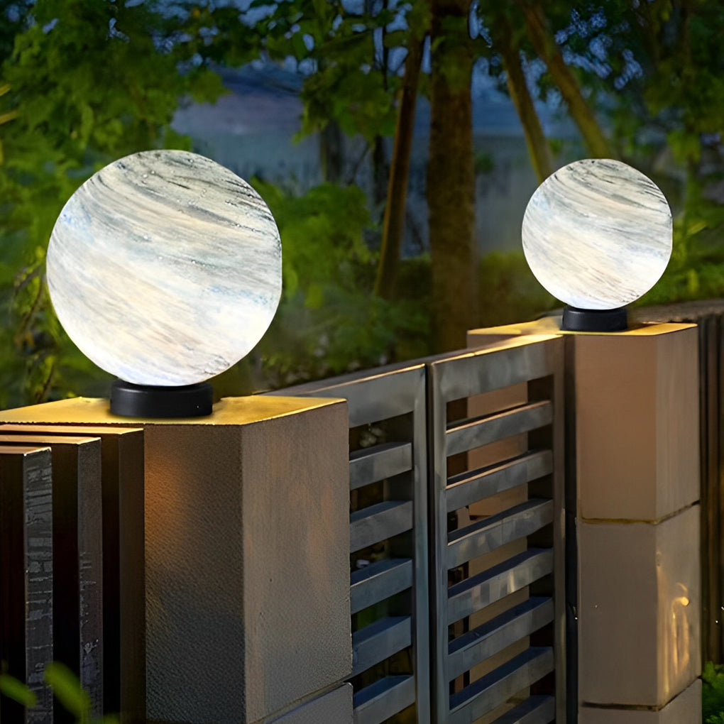 Globe Pillar Lights Modern Planetary Design Fence Lamp