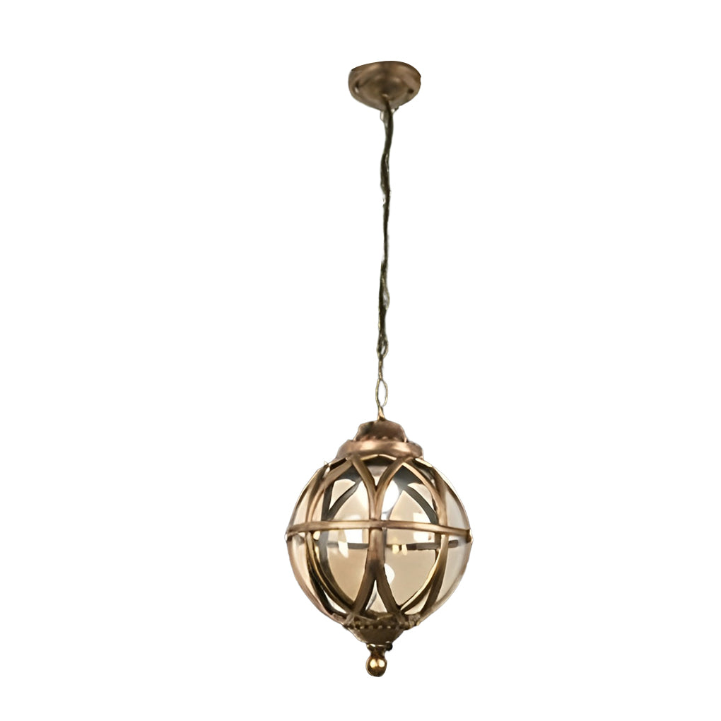 Metal Orb Pendant Light Globe Moisture Proof Outdoor Ceiling Light