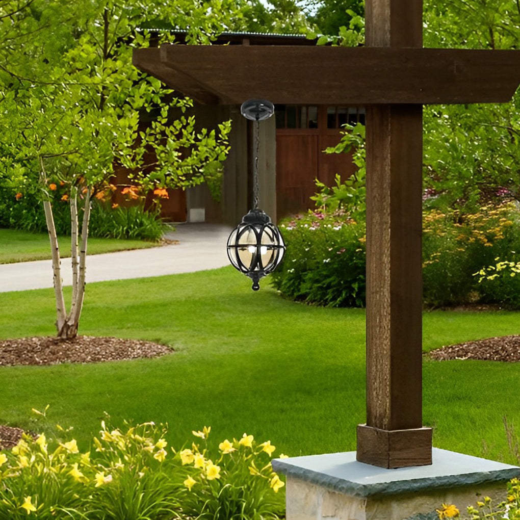 Metal Orb Pendant Light Globe Moisture Proof Outdoor Ceiling Light