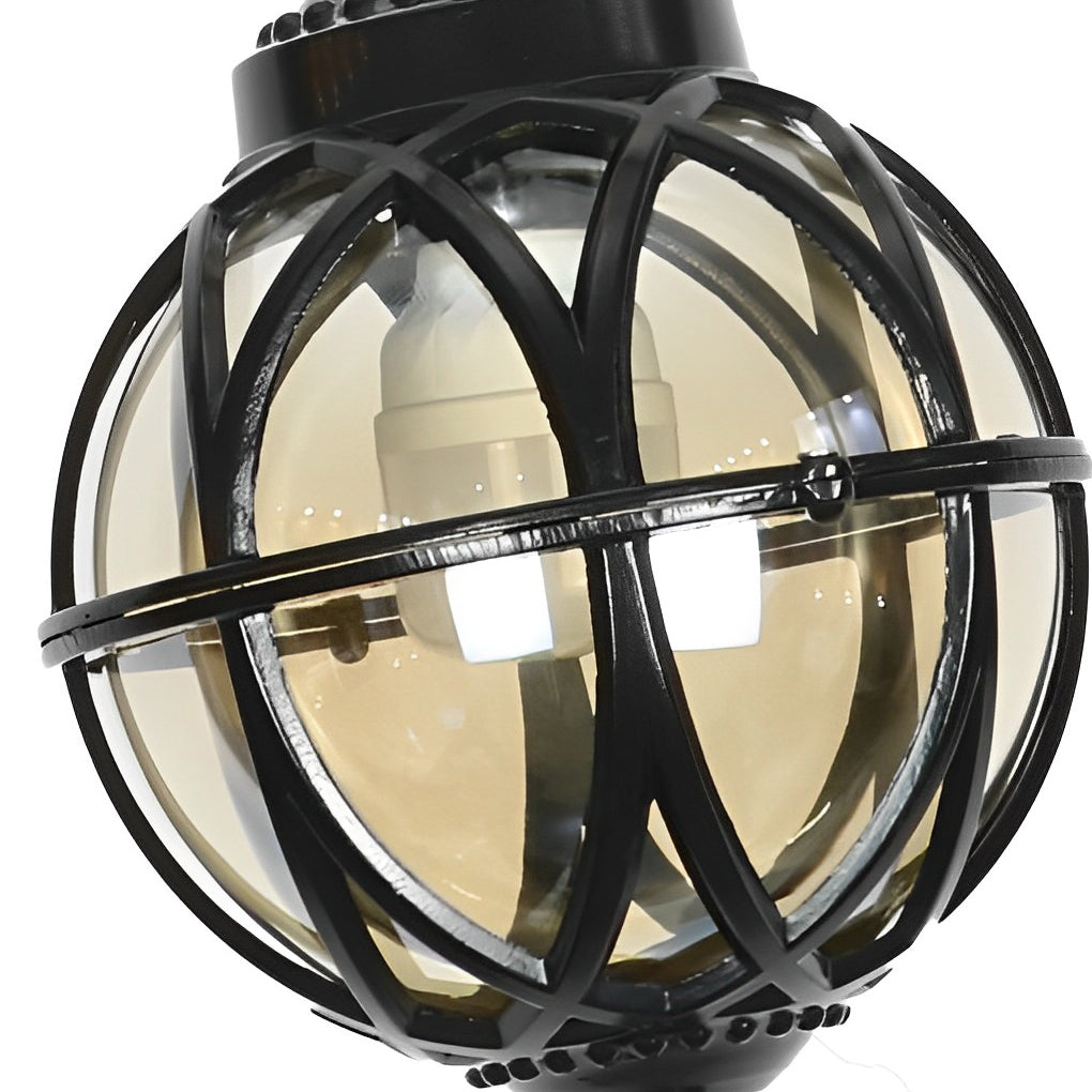 Metal Orb Pendant Light Globe Moisture Proof Outdoor Ceiling Light