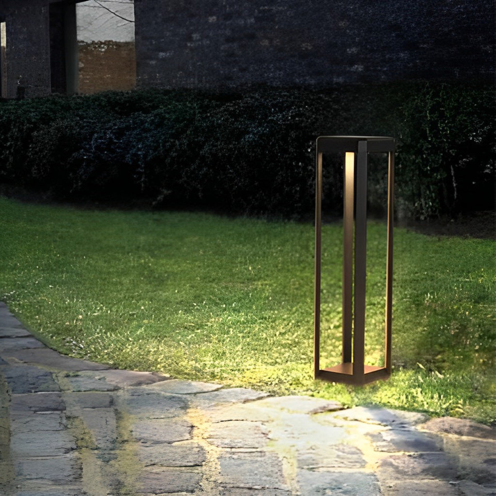 Metal Solar Pathway Lights Modern Black Aluminum Light