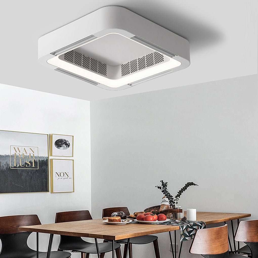 Low Profile Bladeless Ceiling Fan with Light Inverter LED Light