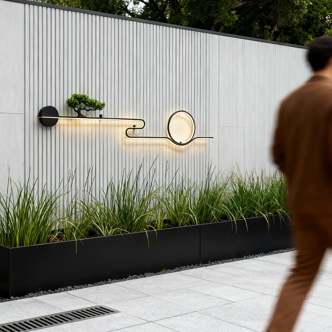Outdoor Wall Lights Retro Tree Landscape Waterproof LED Wall Sconce
