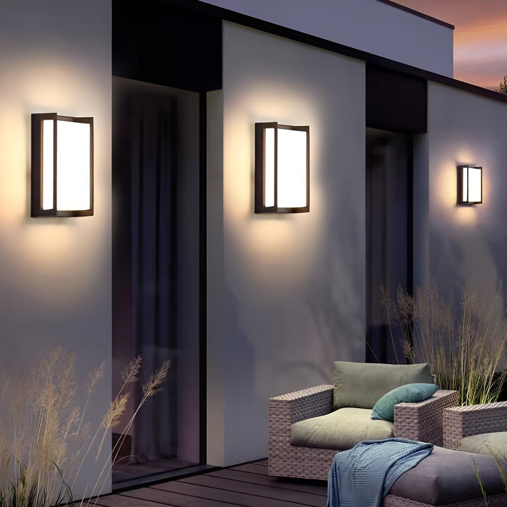 Outdoor Lights Wall Modern Geometric Black Metal Light