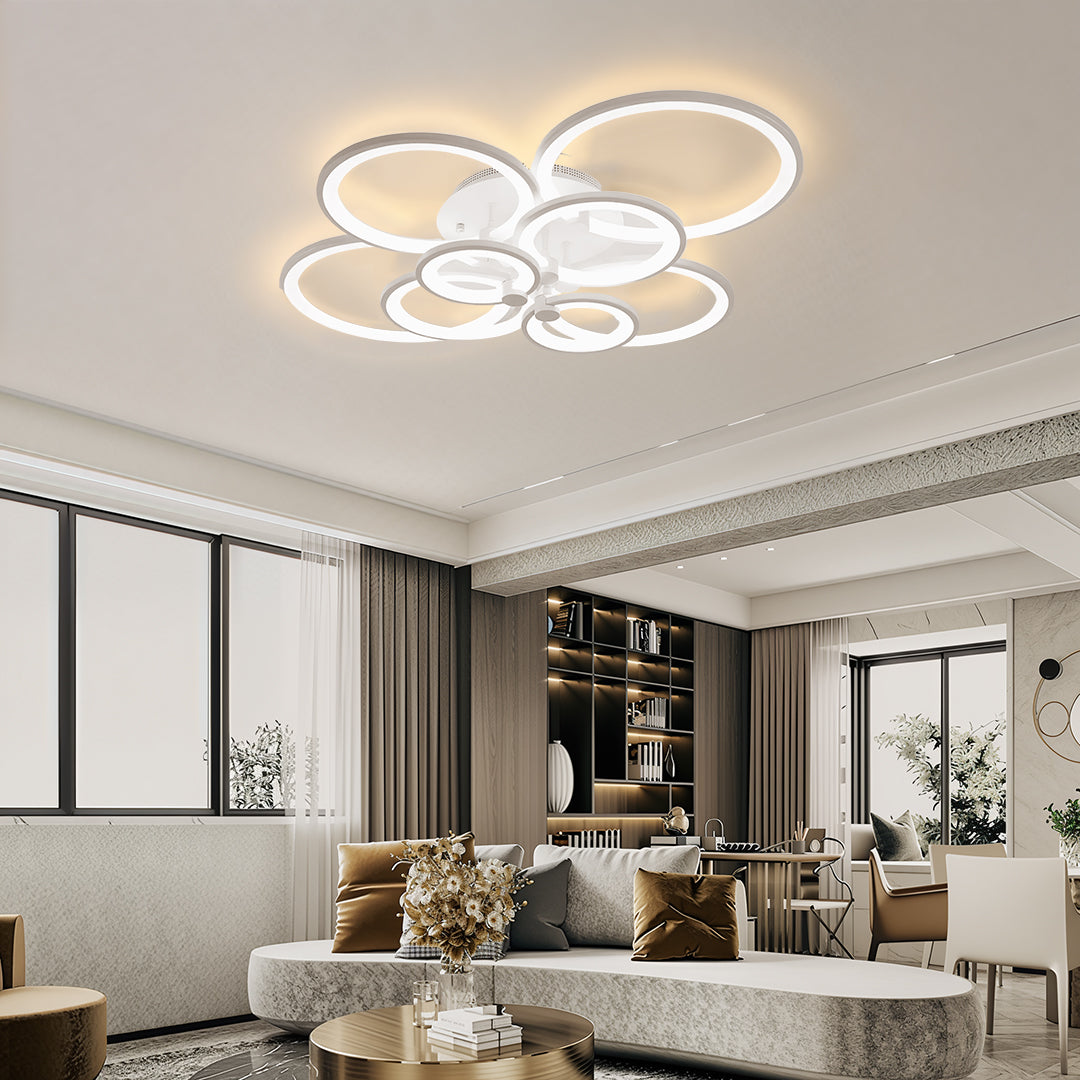 Multi Ring Ceiling Lights Elegant Unique Overlapping Rings Lamp