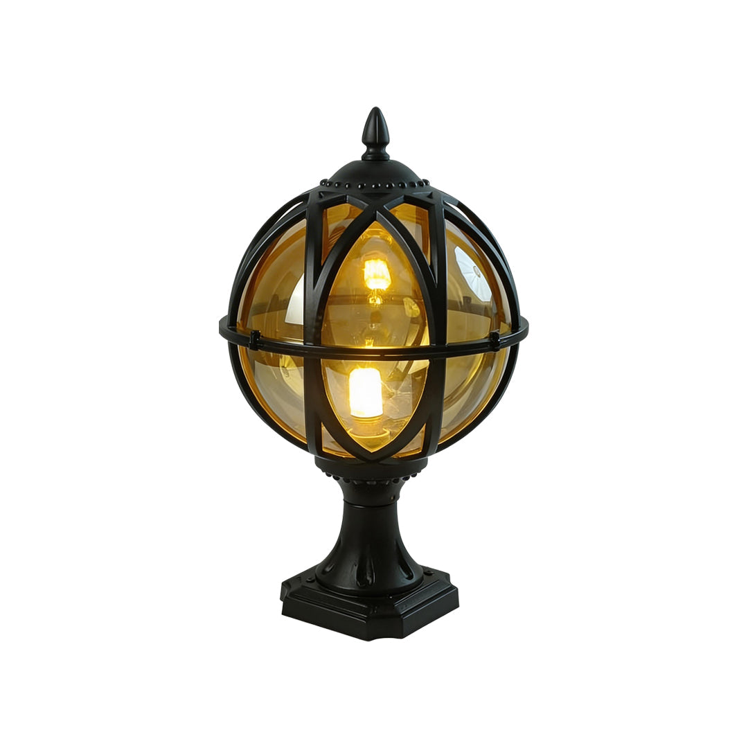 Globe Pillar Lights European Glass Waterproof Outdoor Lamp
