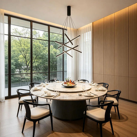Criss Linear Chandelier Modern LED Black Ceiling Light