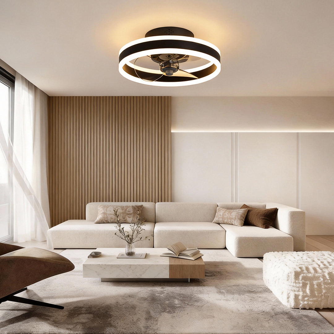 Gold Ceiling Fan with Light Dimmable Modern LED Light