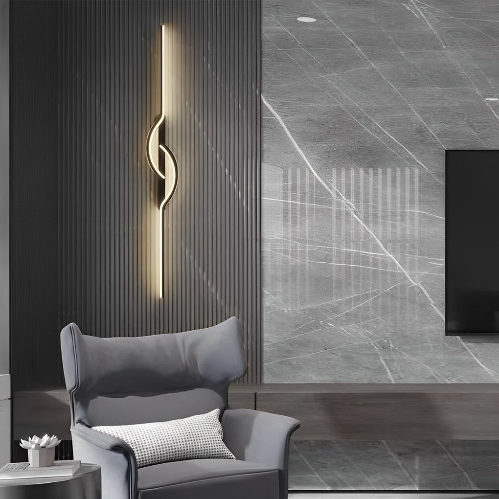 Modern Linear Wall Sconce Creative Black Aluminum Lamp