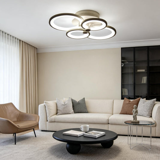 Multi Ring Ceiling Lights Elegant Unique Overlapping Rings Lamp
