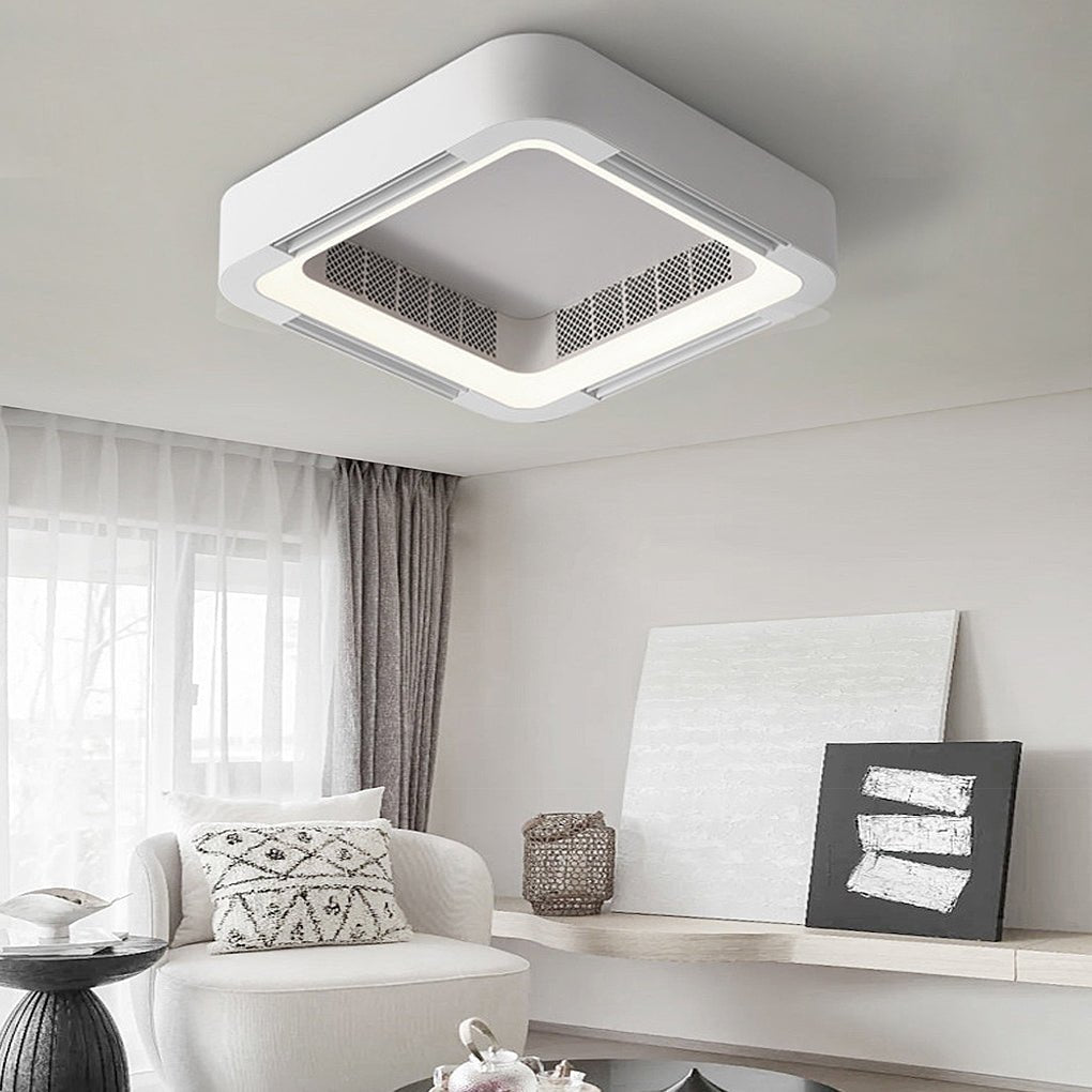 Low Profile Bladeless Ceiling Fan with Light Inverter LED Light